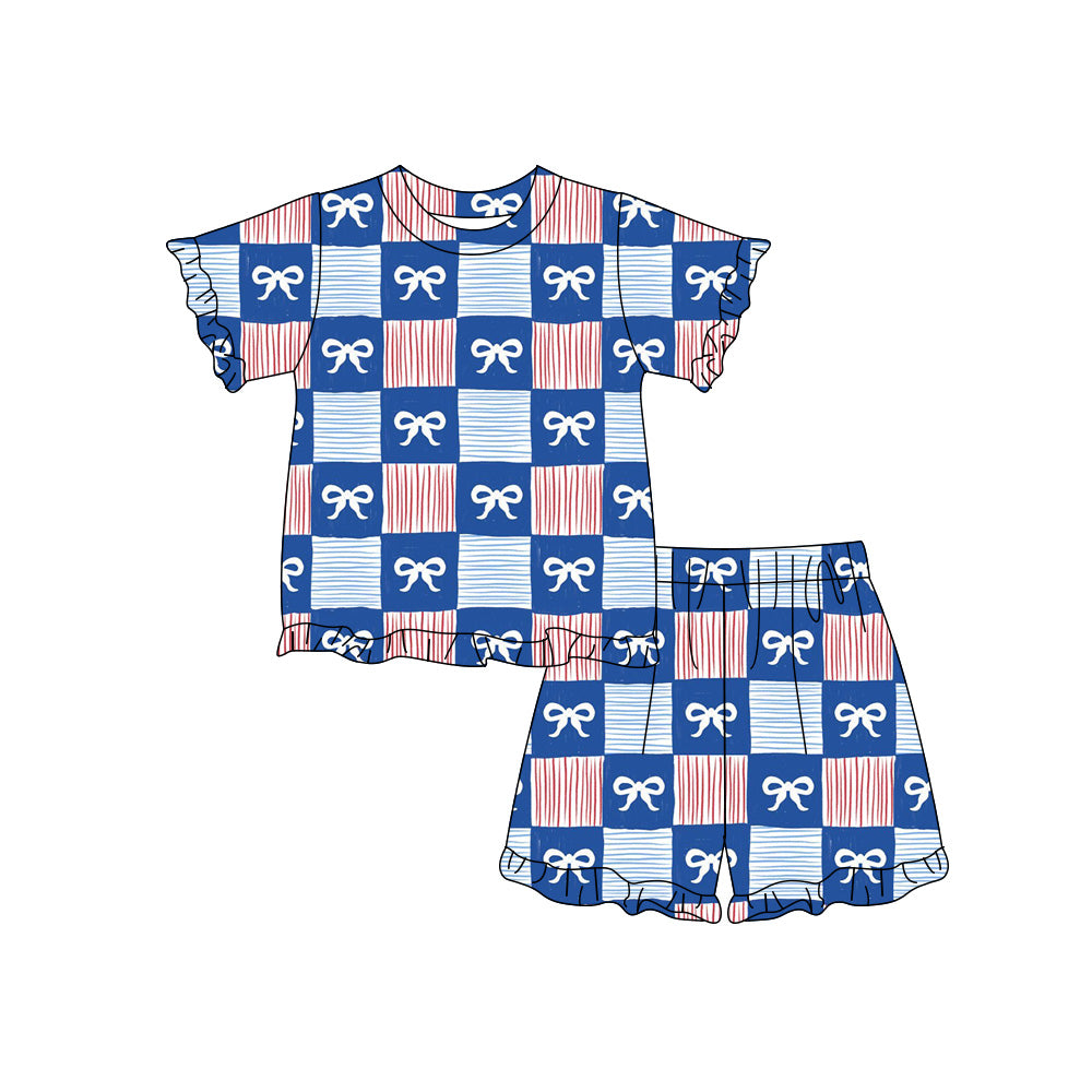 July 4th top matching shorts kids summer wholesale factory outfit