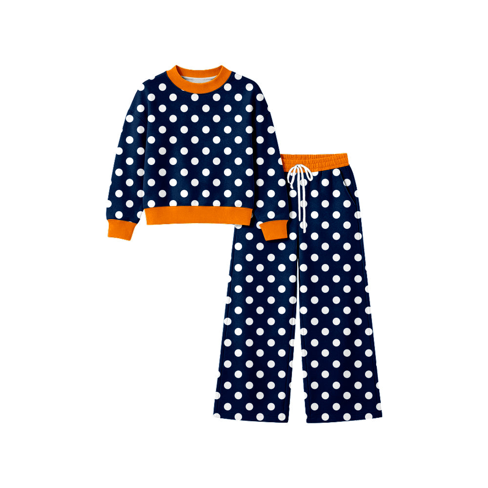 Toddle kids custom polka dots design girl long sleeve clothes wholesale price
