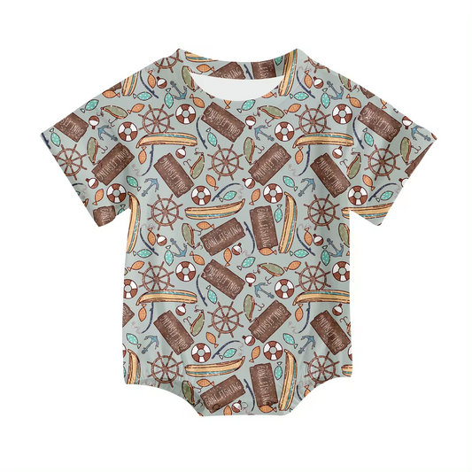 toddle baby fishing short sleeve romper