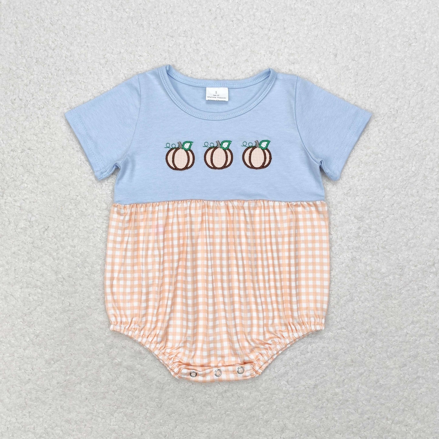 sister brother embroidery three pumpkins baby girls fall  clothes