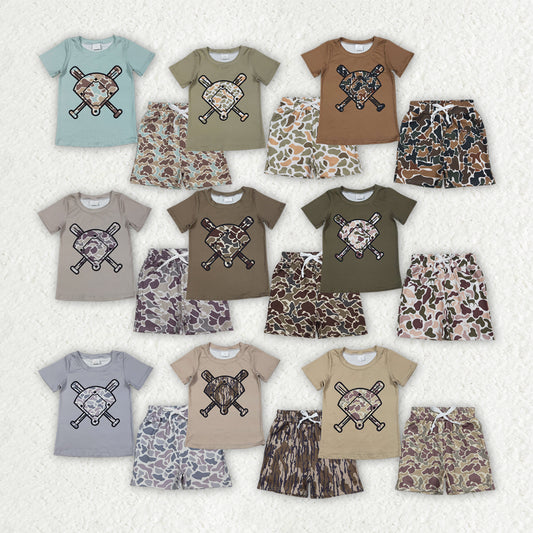 Camo shirt matching shorts boys summer outfit