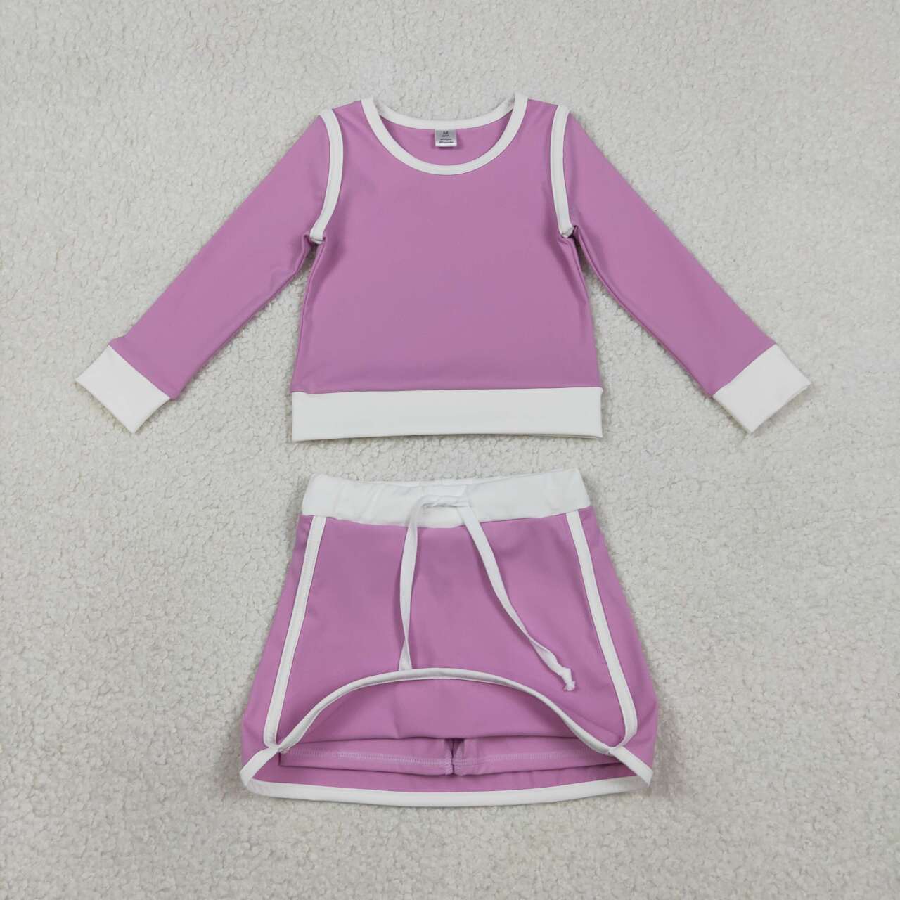 Lavender yoga top matching skirts girls outfit