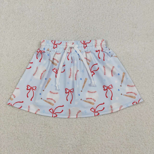 baby girl red bow baseball yoga skirt