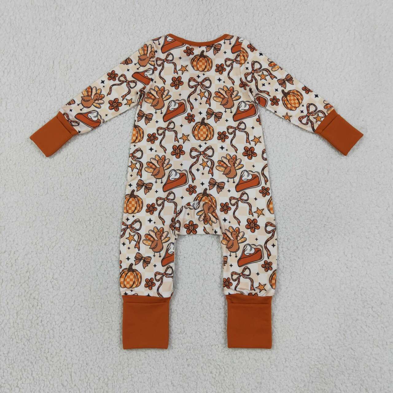 Toddle baby boy long sleeve thanksgiving turkey design romper