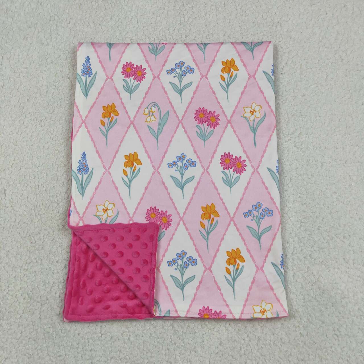 toddle kids flowers print soft blanket