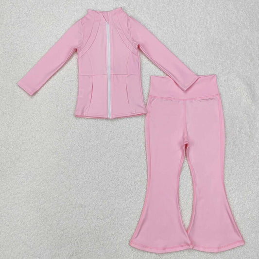 children baby girls light pink active wear athletic sports clothes