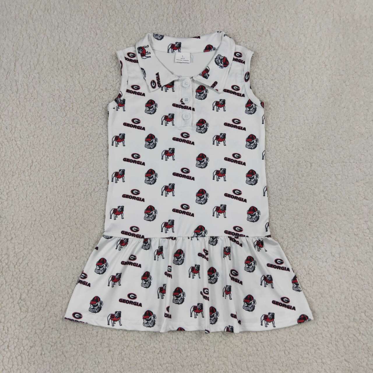Dog team print girls summer dress