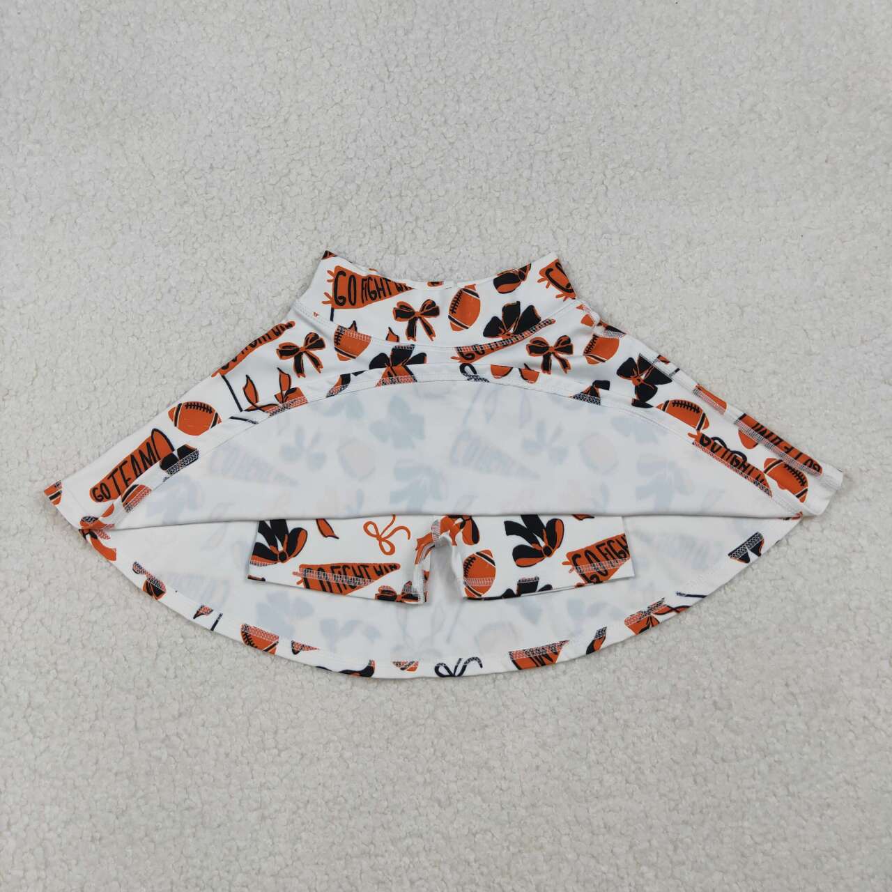 Golden football cheer design girls yoga skort