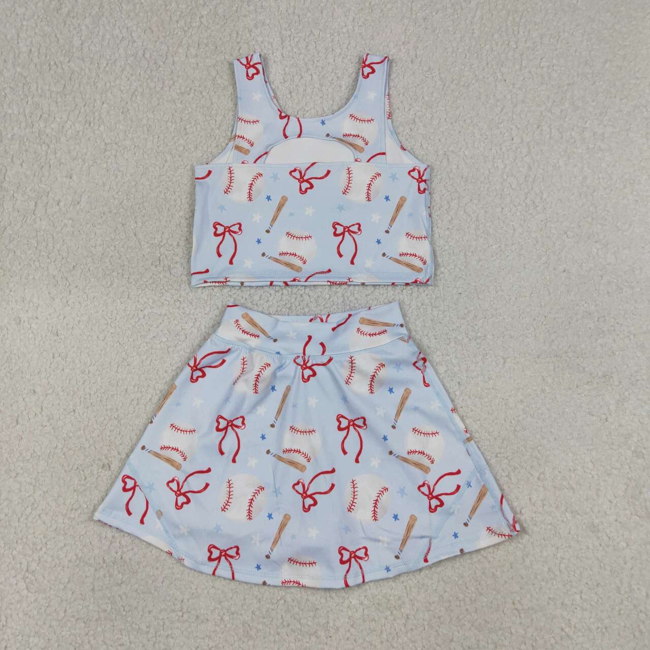 Baseball design girls summer yoga dress