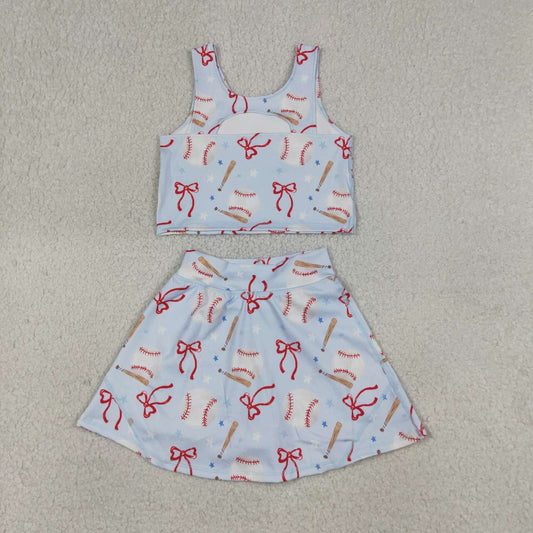 Baseball design girls summer yoga dress
