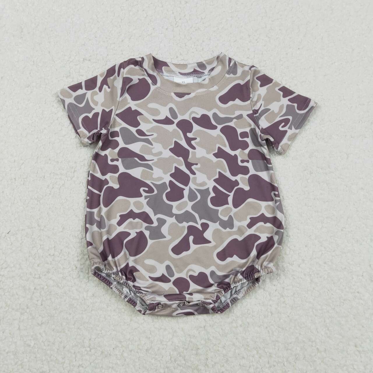 Toddle baby boy duck grey camo short sleeve romper