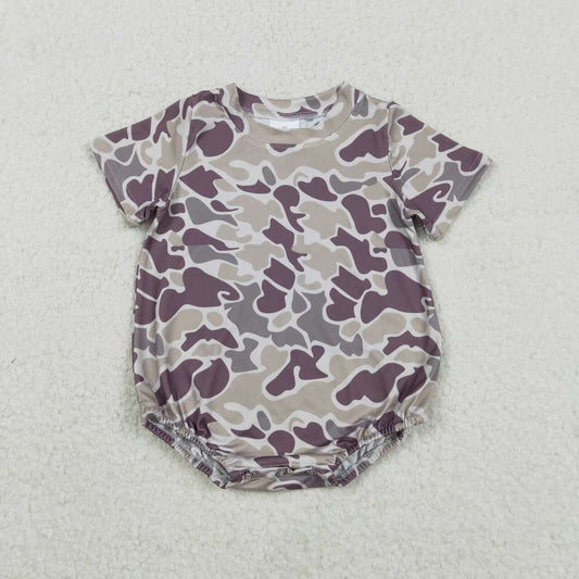 Toddle baby boy duck grey camo short sleeve romper