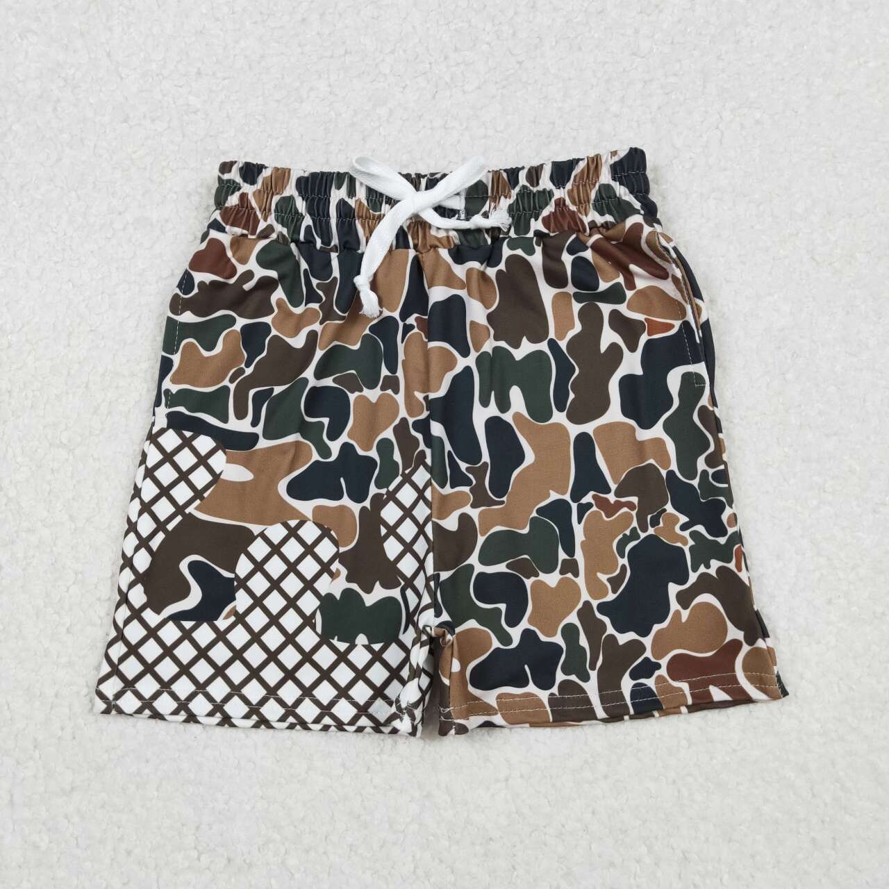 Toddle baby dark green camo summer shorts
