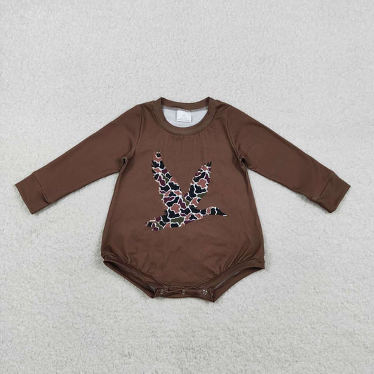 Toddle girls camo duck design long sleeve romper