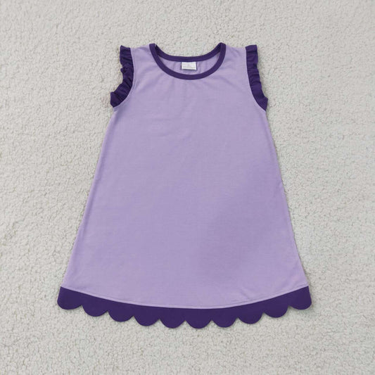 Lavender color purple ruffle girls summer dress