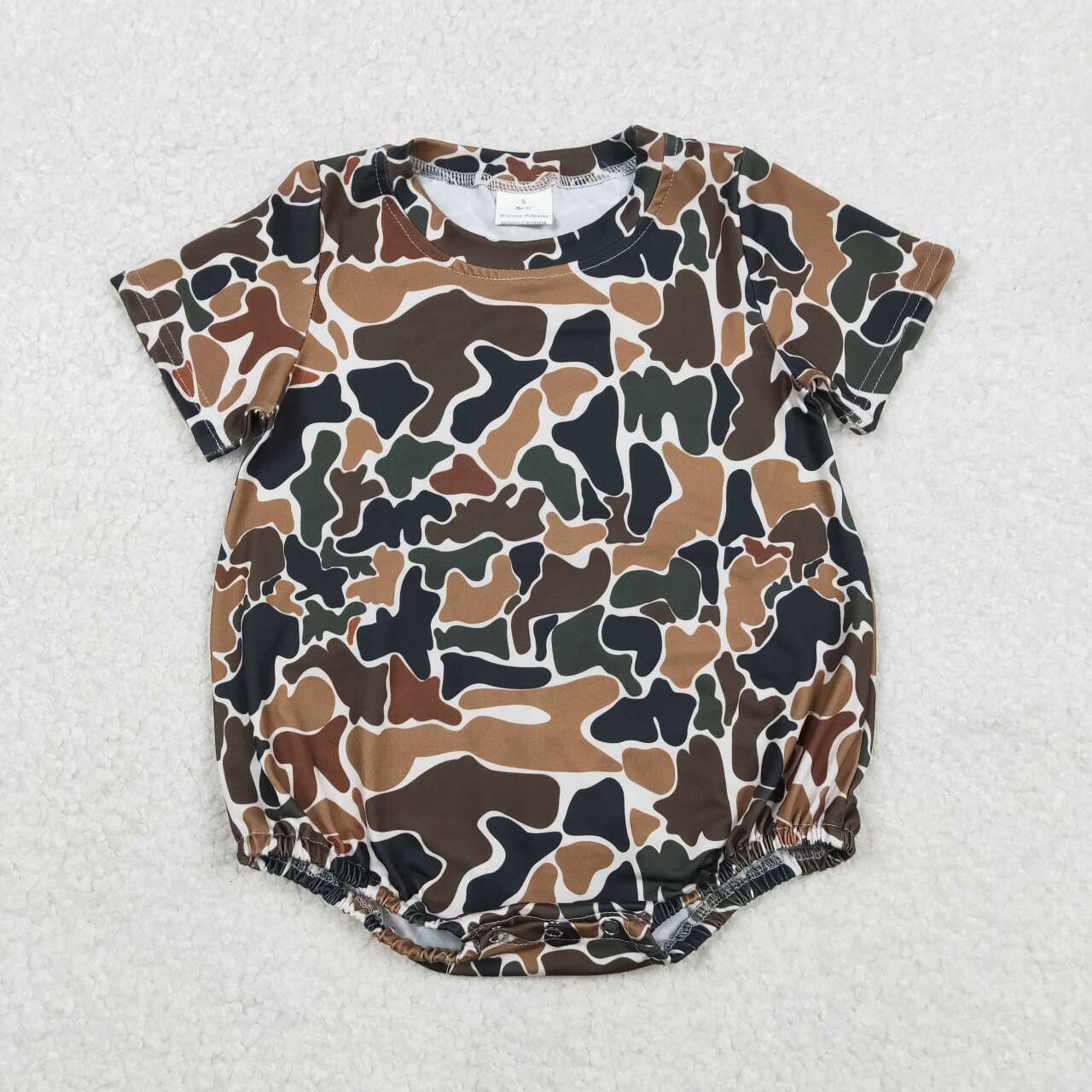 Toddle baby boy dark green camo short sleeve romper