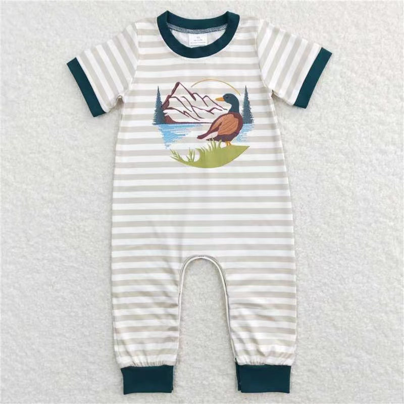 mallard duck baby boy short sleeve romper