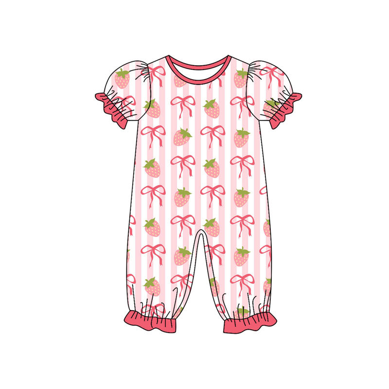 Toddle baby girls strawberry romper wholesale factory price