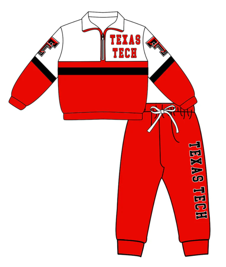 Kids long sleeve team pullover top matching pants outfit wholesal factory price