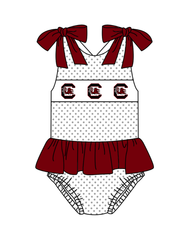 Girls one piece custom team design swimwear