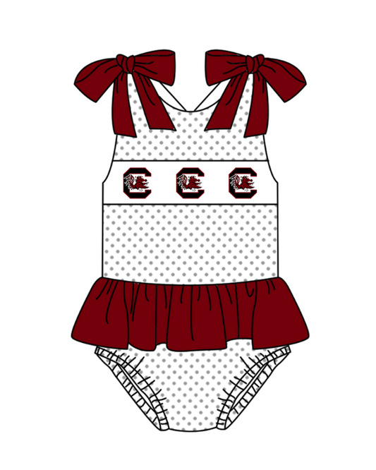 Girls one piece custom team design swimwear