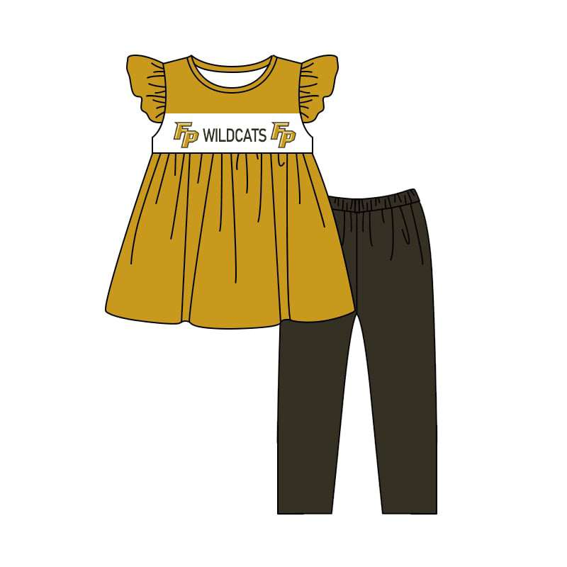 baby girl short sleeve top matching pants custom design team outfit