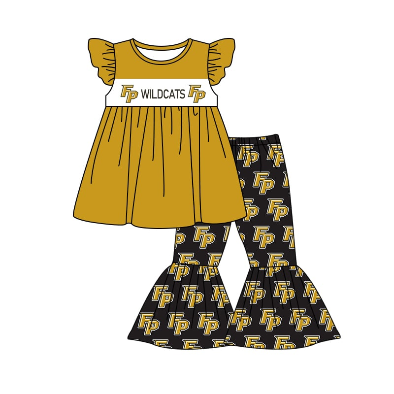 baby girl short sleeve top matching pants custom design team outfit