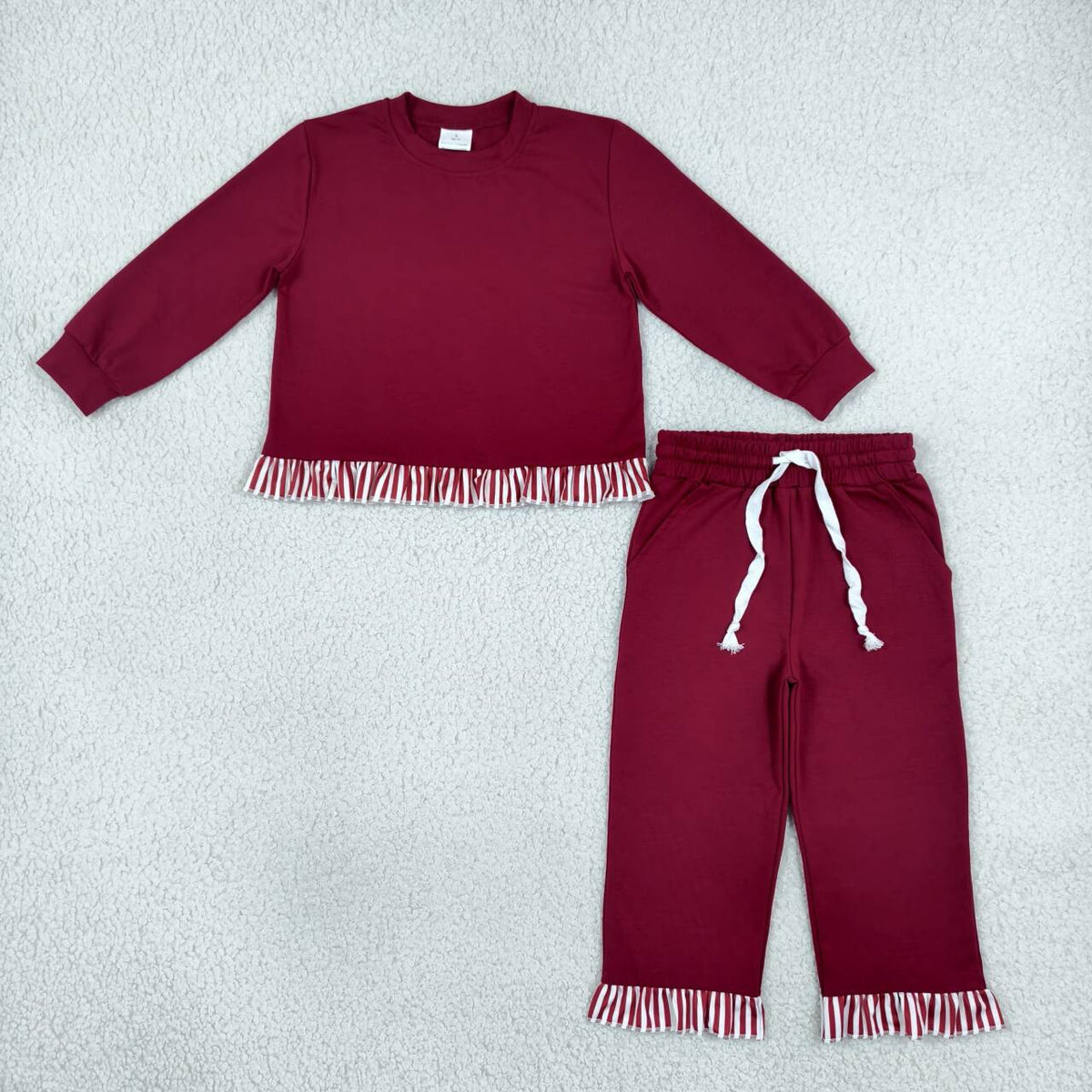 Girl long sleeve sweatshirt top matching pants clothes wholesale kids clothes