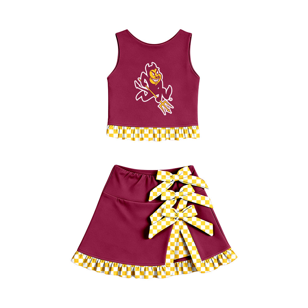 baby girls  sleeveless top matching skorts yoga clothing set