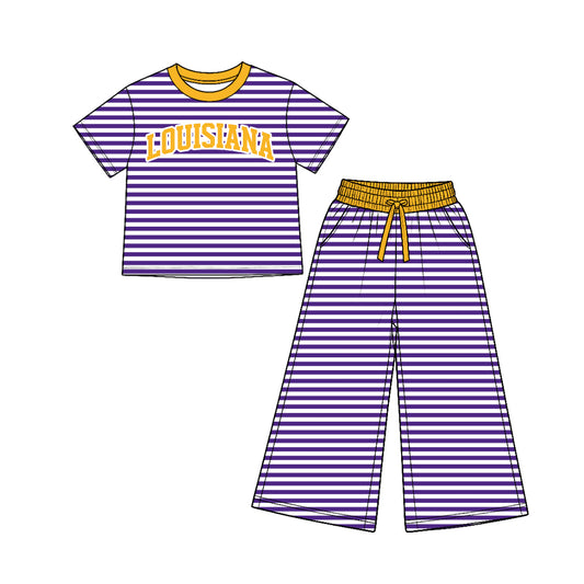 Kids long sleeve custom Louisiana team casual wear outfit wholesal factory price