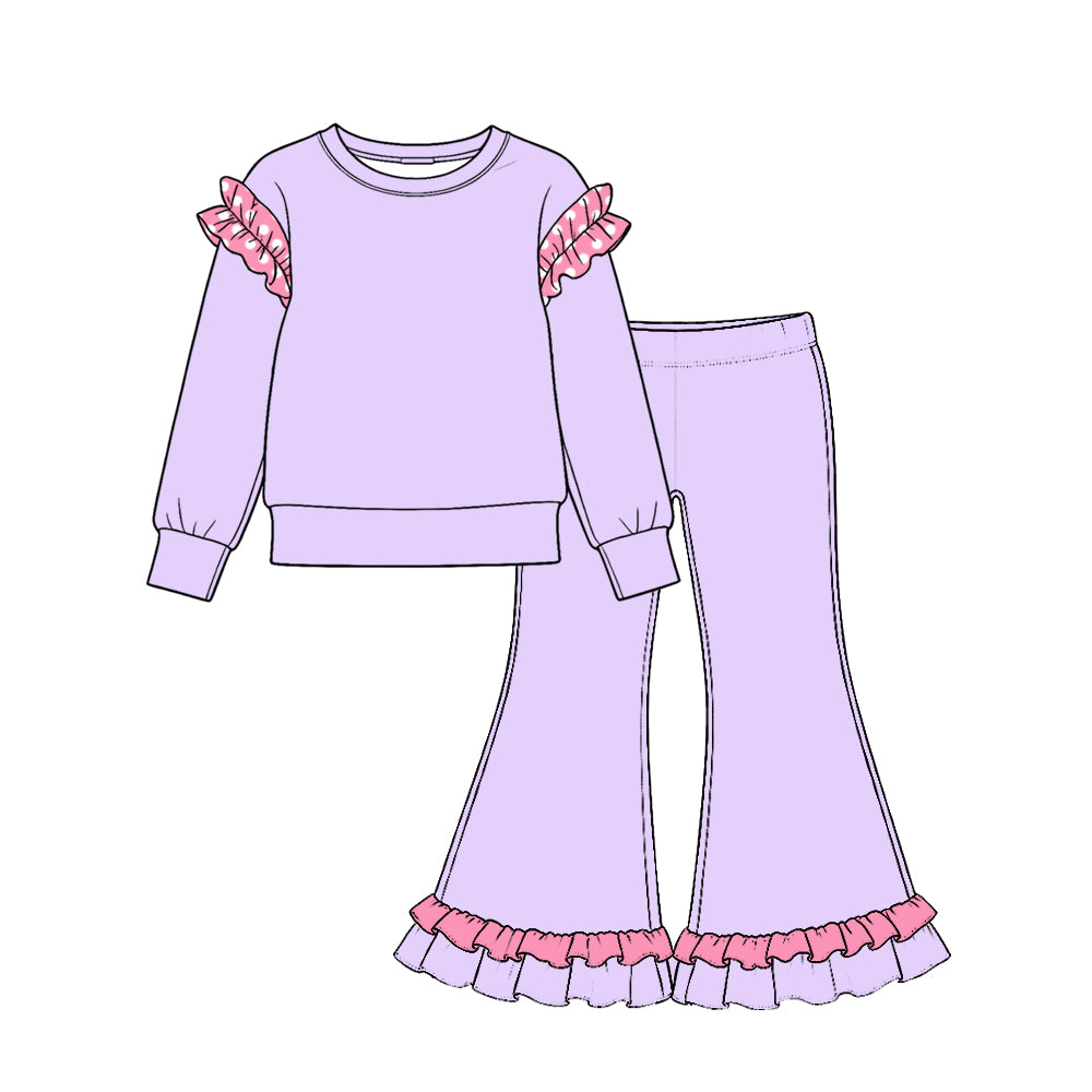Lavender color girl long sleeve outfit preorder