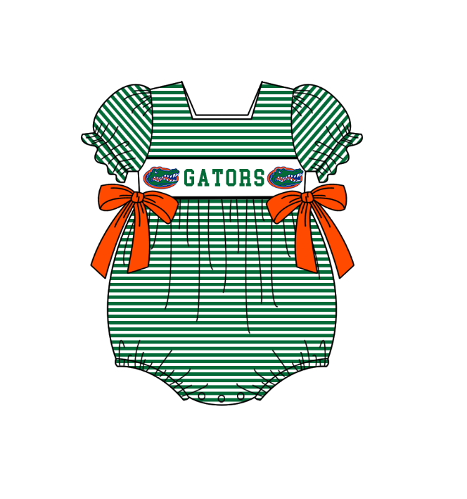 Custom collegiate team design toddle girl summer romper