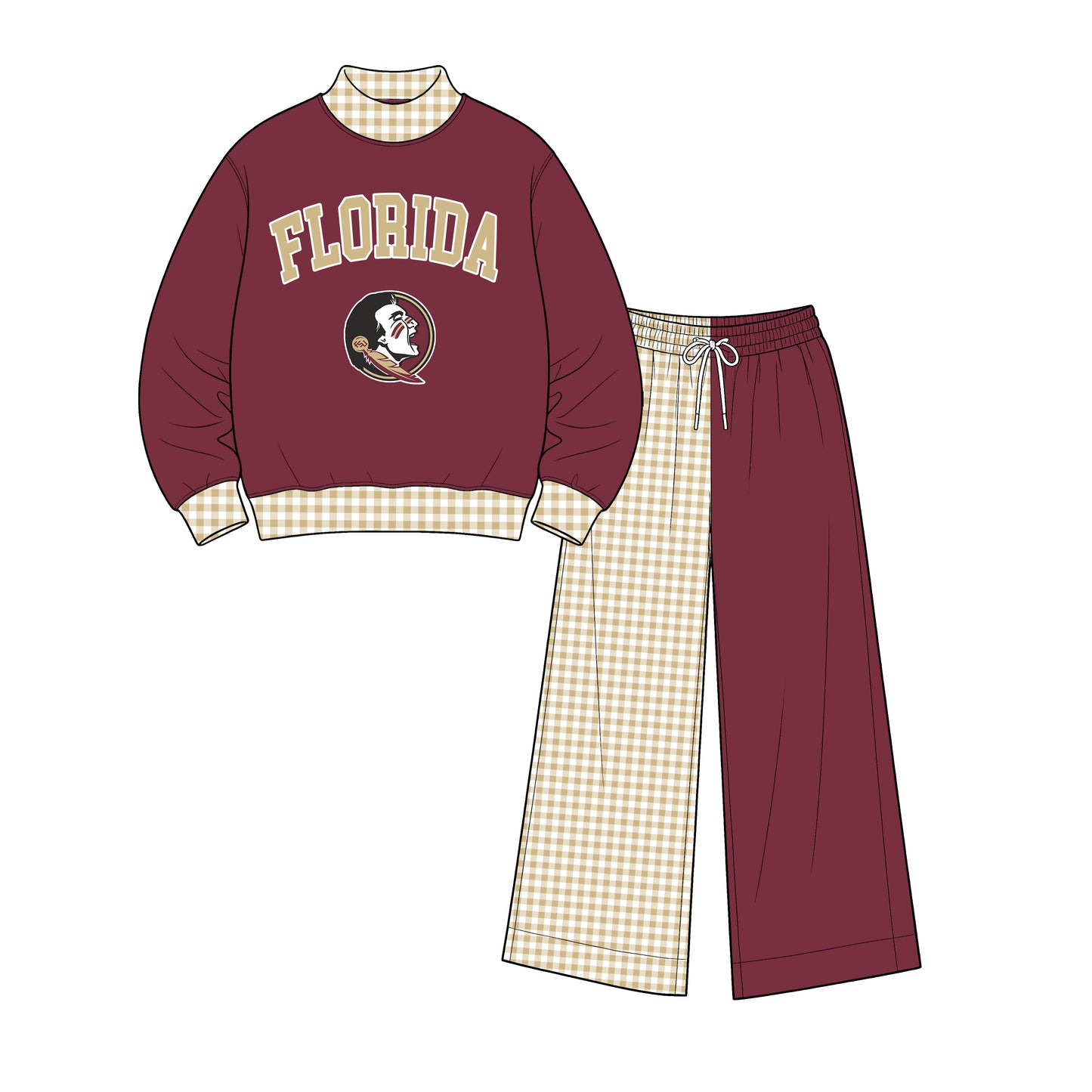 Toddle kids custom florida team design long sleeve outfit