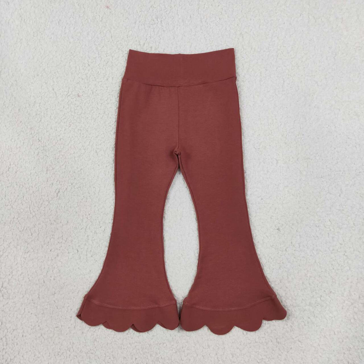 Brown color girls scalloped bell bottoms