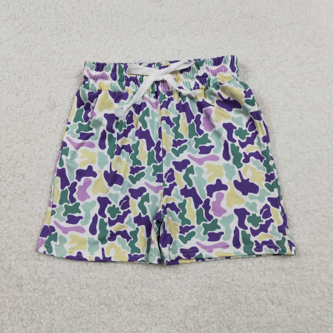 Baby boy Mardi Gras camo summer shorts