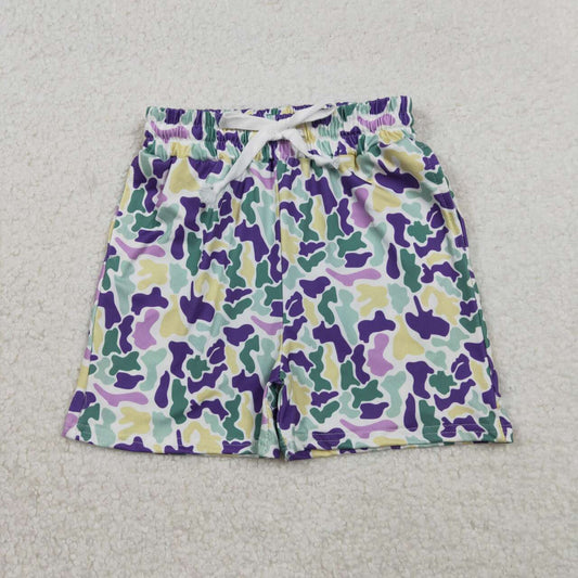 Baby boy Mardi Gras camo summer shorts