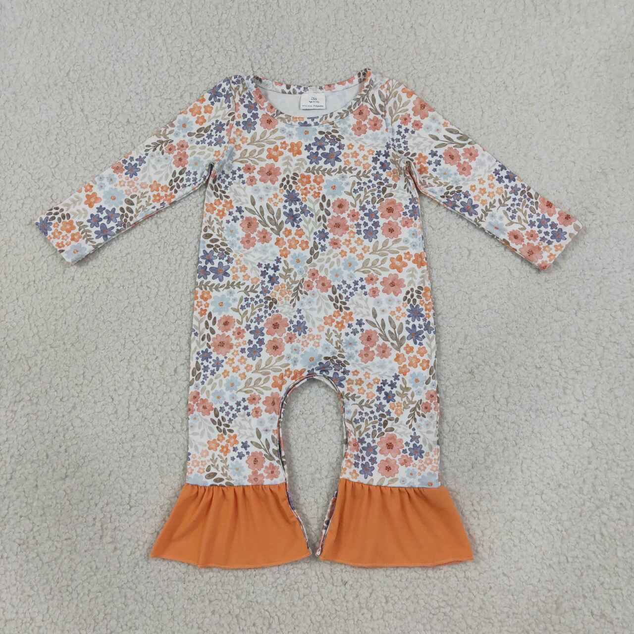 Toddle baby flowers print long sleeve flowers romper