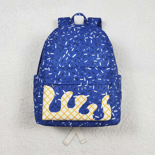 Blue ice cream sprinkle design kids baby backpack