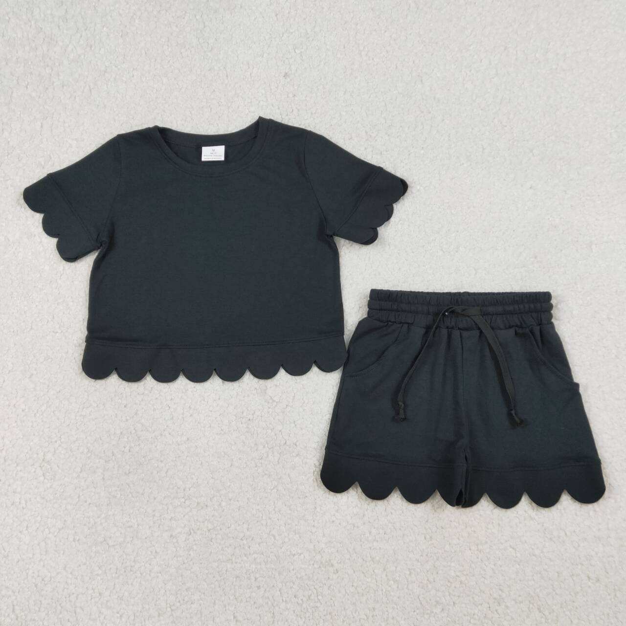 Black color toddle baby girls summer outfit