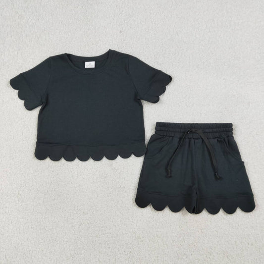 Black color toddle baby girls summer outfit
