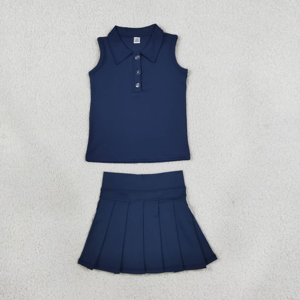 Baby girls navy top matching skirt active wear athletic summer clothes