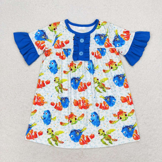 wholesale girls cartoon fish turtle dress