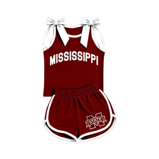 Custom team top matching shorts girl summer outfit wholesale factory price