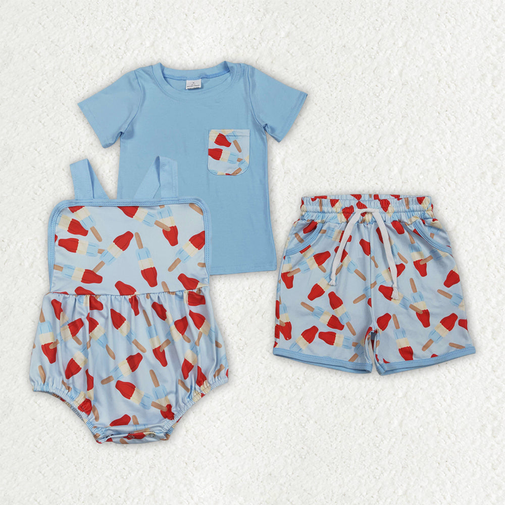 Popsicle top matching shorts boy summer outfit