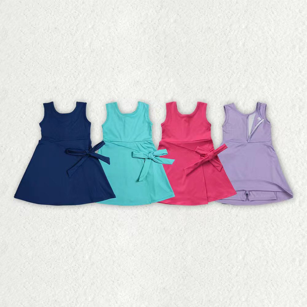 Toddle girls aqua color design summer yoga dress