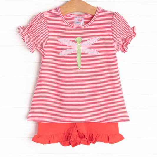 wholesale girls dragonfly summer shorts outfit