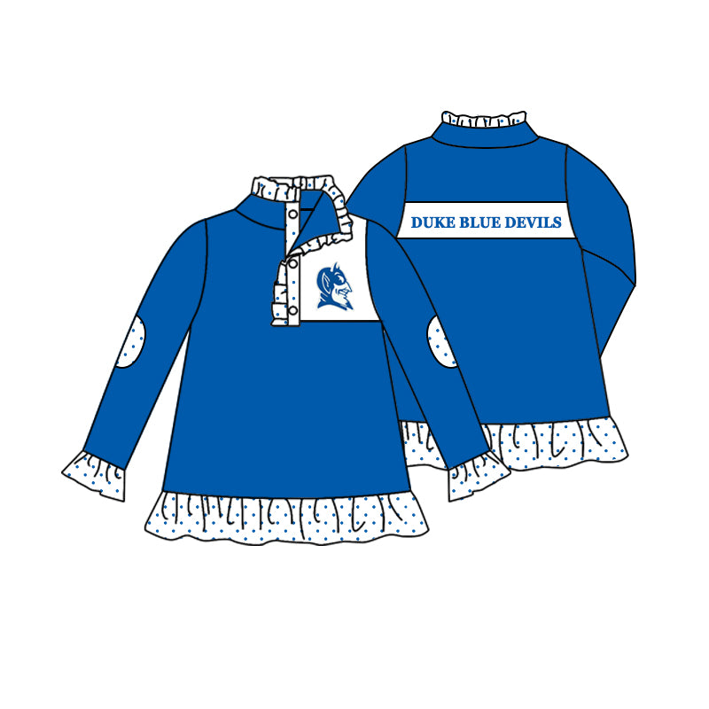 baby girl custom team long sleeve pullover