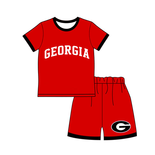 Custom team short sleeve top matching shorts boy summer outfit