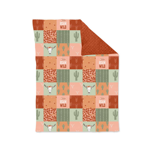 western howdy cactus kids blanket