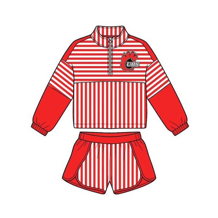 Custom team top matching shorts kids outfit wholesale factory price